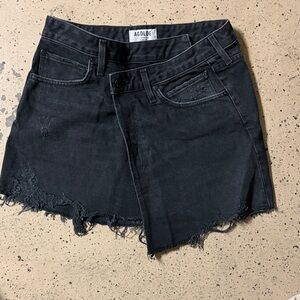 Agolde Charcoal Asymmetric Denim Skirt